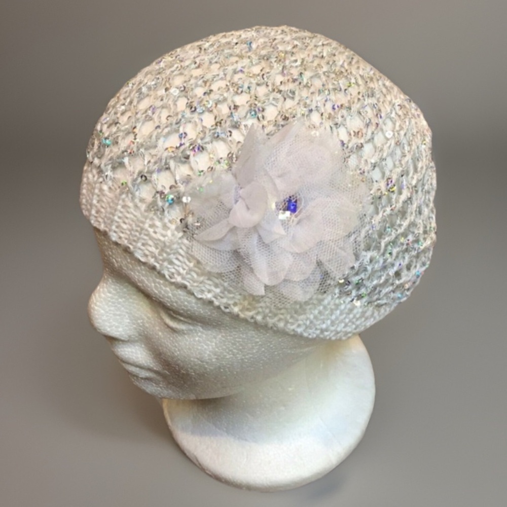 Off White Thin Sweater Beanie Beret Cap Hat